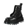 Schnürstiefelette BUFFALO "Buffalo Stiefelette Leder", Damen, Gr. 40, schwarz, Leder, casual, Schuhe