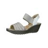 Riemchensandale FLY LONDON "Fly London Sandalen Leder", Damen, Gr. 39, weiß (silber, weiß), Leder, casual, Schuhe