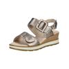 Keilsandalette CAPRICE "Caprice Sandalen Leder", Damen, Gr. 38, grau (taupe), Leder, casual, Schuhe