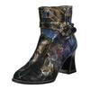 Stiefelette LAURA VITA "LAURA VITA Stiefelette Leder/Textil", Damen, Gr. 40, bunt (blau, multi), Leder, Textil, casual, Schuhe