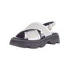 Riemchensandale GABOR COMFORT "Gabor Comfort Sandalen Leder", Damen, Gr. 40, silber, Leder, casual, Schuhe