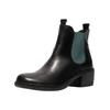 Stiefelette FLY LONDON "Fly London Stiefelette Leder/Textil", Damen, Gr. 41, schwarz (schwarz, grün), Leder, Textil, casual, Schuhe