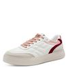 Plateausneaker TAMARIS, Damen, Gr. 42, weiß (sanftes weiß kombiniert), Leder, Lederimitat, unifarben mit Farbeinsätzen, gesteppt, sportlich, Schuhe, Freizeitschuh, Halbschuh, Schnürschuh mit trendiger Ziersteppung