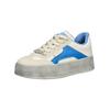 Sneaker BUFFALO "Buffalo Sneaker Lederimitat", Damen, Gr. 40, blau (weiß, blau), Lederimitat, casual, Schuhe
