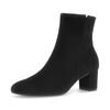 Stiefelette GABOR, Damen, Gr. 37, schwarz, Ziegenveloursleder, unifarben, elegant, Schuhe, Blockabsatz, Businessstiefelette in bequemer Schuhweite G (= weit)