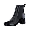 Stiefelette PAUL GREEN "Paul Green Stiefelette Leder", Damen, Gr. 40,5, schwarz (schwarz lack), Leder, casual, Schuhe