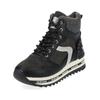 Schnürstiefelette MUSTANG SHOES "Mustang Shoes Stiefelette Lederimitat", Damen, Gr. 37, schwarz, Lederimitat, casual, Schuhe
