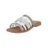 Pantolette LAZAMANI "Lazamani Pantoletten Leder/Textil", Damen, Gr. 36, weiß kombi, Leder, Textil, casual, Schuhe