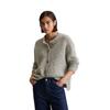 Cardigan MARC O'POLO DENIM "aus kuscheligem Schurwolle-Alpaka-Mix", Damen, Gr. L, grau (stone melange), Obermaterial: 60% Schurwolle, 16% Polyamid, 12% Polyacryl, 12% Alpaka, unifarben, casual, relaxed fit, Rundhals, Langarm Rippbündchen, Strickjacken