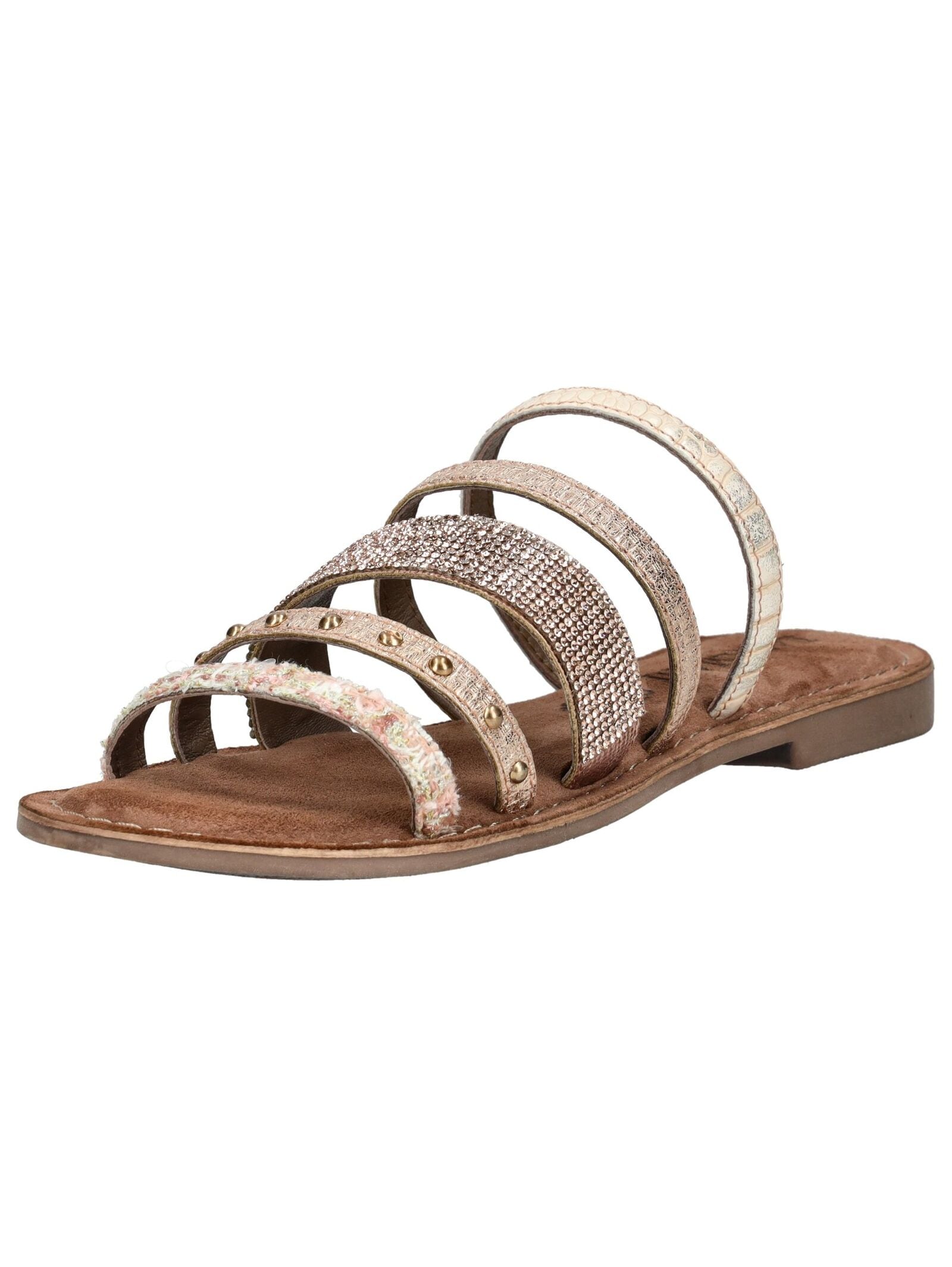 Pantolette LAZAMANI "Lazamani Pantoletten Leder", Damen, Gr. 38, rosa (rose), Leder, Schuhe Pantolette