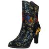 High-Heel-Stiefelette LAURA VITA "LAURA VITA Stiefelette Leder/Textil", Damen, Gr. 36, bunt (blau, multi), Leder, Textil, casual, Schuhe