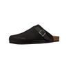 Pantolette GEOX "Geox Pantoletten Nubukleder", Herren, Gr. 45, schwarz, Nubukleder, casual, Schuhe
