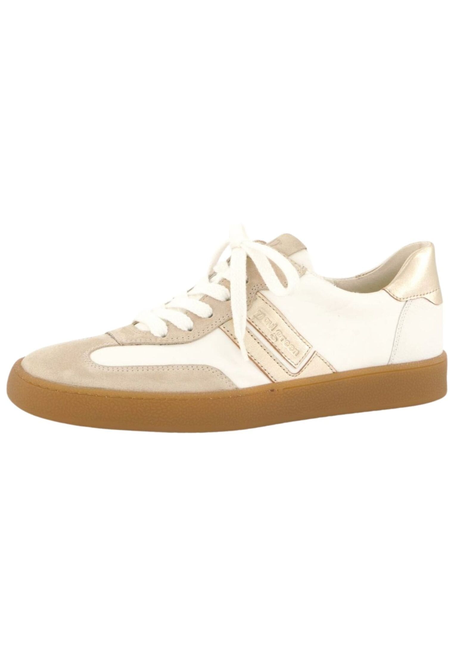Sneaker PAUL GREEN "Paul Green Sneaker Veloursleder/Textil", Damen, Gr. 38,5, weiß (weiß kombi), Textil, Veloursleder, Schuhe Sneaker