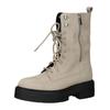 Schnürstiefelette GEOX "Geox Stiefelette Glattleder", Damen, Gr. 38, beige, Glattleder, casual, Schuhe