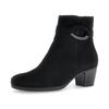 Stiefelette GABOR, Damen, Gr. 42, schwarz, Ziegenveloursleder, unifarben, elegant, Schuhe, Blockabsatz, Businessschuh mit dekorativem Schmuckelement