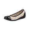 Ballerina CAPRICE "Caprice Ballerinas Leder", Damen, Gr. 38, beige (beige, schwarz), Leder, casual, Schuhe