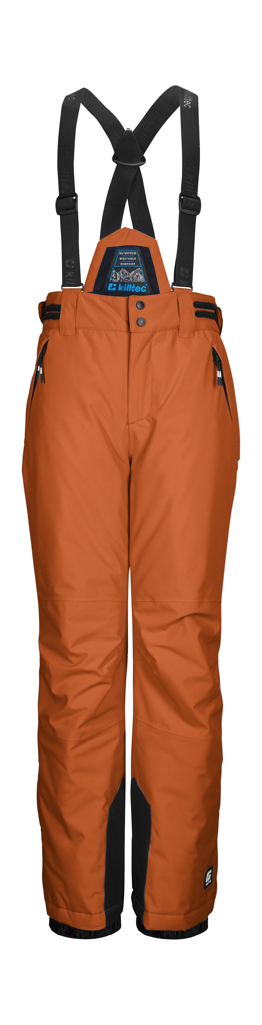 Skihose KILLTEC "KSW 214 BYS SKI PNTS", Kinder, Gr. 152, Normalgrößen, braun (rostbraun), Oberstoff: 100% Polyester, Futter: 100% Polyester, Füllung: 100% Polyester, Sportlich, Hosen, Wasserdichte, atmungsaktive Skihose mit verstellbarem Latz. Image