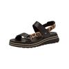 Riemchensandale TAMARIS "Tamaris Sandalen Leder", Damen, Gr. 38, schwarz (schwarz, braun), Leder, casual, Schuhe
