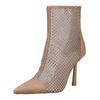 High-Heel-Stiefelette STEVE MADDEN "STEVE MADDEN Stiefelette Leder/Mesh", Damen, Gr. 40, braun (tan), Leder, Textil, casual, Schuhe