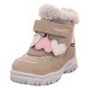 Winterboots SUPERFIT "HUSKY WMS: Mittel", Kinder, Gr. 23, bunt (hellbeige, rosa), Veloursleder, Polyester, casual, Schuhe, Klettstiefel mit wasserdichtem GORE TEX, Größenschablone zum Download