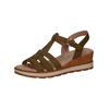 Keilsandalette CAPRICE "Caprice Sandalen Nubukleder", Damen, Gr. 37, grün (oliv), Nubukleder, casual, Schuhe