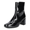 Stiefelette GABOR COMFORT "Gabor Comfort Stiefelette Leder", Damen, Gr. 39, schwarz (schwarz lack), Leder, casual, Schuhe