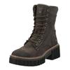 Schnürstiefelette MUSTANG SHOES "Mustang Shoes Stiefelette Lederimitat", Damen, Gr. 37, grau (dunkelgrau), Lederimitat, casual, Schuhe