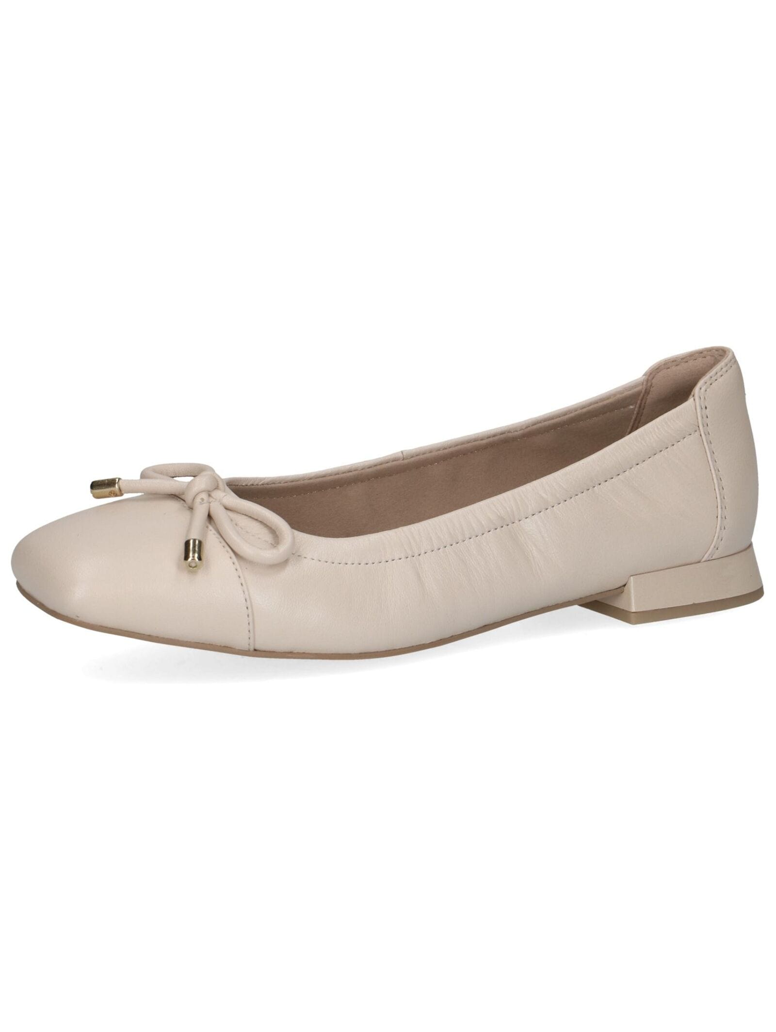 Ballerina CAPRICE "Caprice Ballerinas Leder", Damen, Gr. 38, beige, Leder, casual, Schuhe
