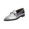 Slipper PAUL GREEN "Paul Green Slipper Leder", Damen, Gr. 38, silber (metallic silber), Leder, casual, Schuhe