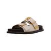 Pantolette STEVE MADDEN "STEVE MADDEN Pantoletten Leder", Damen, Gr. 39, weiß (sanftes weiß), Leder, casual, Schuhe