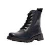 Schnürstiefelette FLY LONDON "Fly London Stiefelette Leder", Damen, Gr. 38, blau (navy), Leder, casual, Schuhe