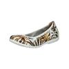 Ballerina CAPRICE "Caprice Ballerinas Leder", Damen, Gr. 40, braun (weiß, braun), Leder, casual, Schuhe