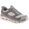 Slip-On Sneaker SKECHERS "GLIDE-STEP SOLE-PARADISE VALLEY", Damen, Gr. 39, grau (grau, rosa), Veloursleder, Lederimitat, Mesh, sportlich, Schuhe, Freizeitschuh, Schnürschuh mit elastischen Schnürsenkeln