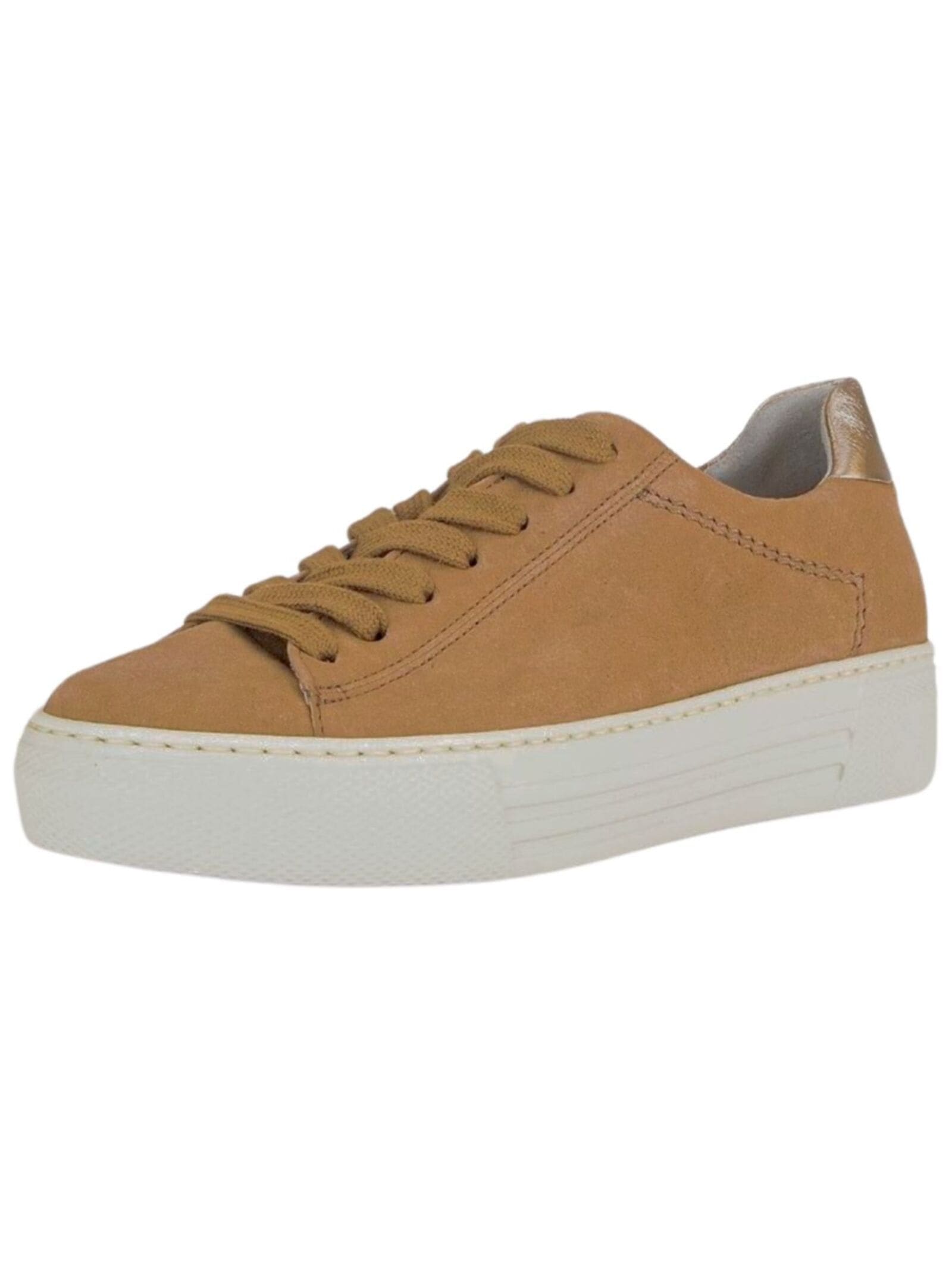Sneaker GABOR COMFORT "Gabor Comfort Sneaker Veloursleder", Damen, Gr. 40, beige (sand), Veloursleder, Schuhe Sneaker