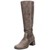 Stiefel HÖGL "Högl Stiefel Veloursleder", Damen, Gr. 38,5, grau (dunkelgrau), Veloursleder, casual, Schuhe