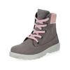 Schnürstiefelette RICOSTA "Ricosta Stiefelette Leder/Textil", Kinder, Gr. 28, grau (graphit), Leder, Textil, casual, Schuhe