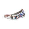 Ballerina CAPRICE "Caprice Ballerinas Leder", Damen, Gr. 41, blau (weiß, blau), Leder, casual, Schuhe