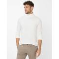 Rollkragenpullover BRAX "Style BENNO", Herren, Gr. L (52), weiß (sanftes weiß), 98% Baumwolle, 2% Elasthan, Langarm, Pullover