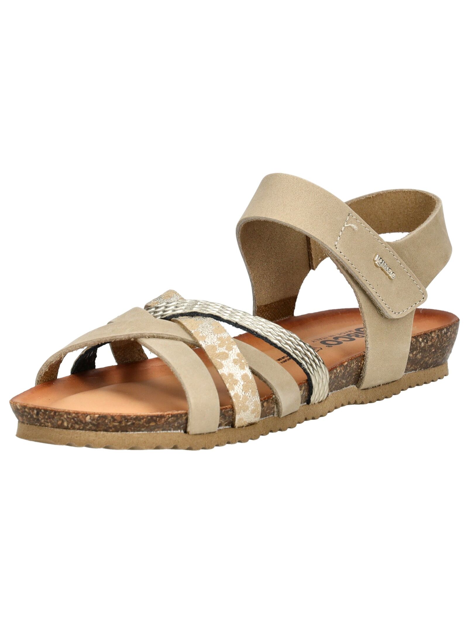 Riemchensandale IGI & CO "IGI & CO Sandalen Nubukleder", Damen, Gr. 38, beige, Nubukleder, Schuhe Riemchensandale