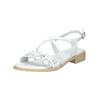 Riemchensandale NERO GIARDINI "Nero Giardini Sandalen Leder", Damen, Gr. 38, weiß, Leder, casual, Schuhe