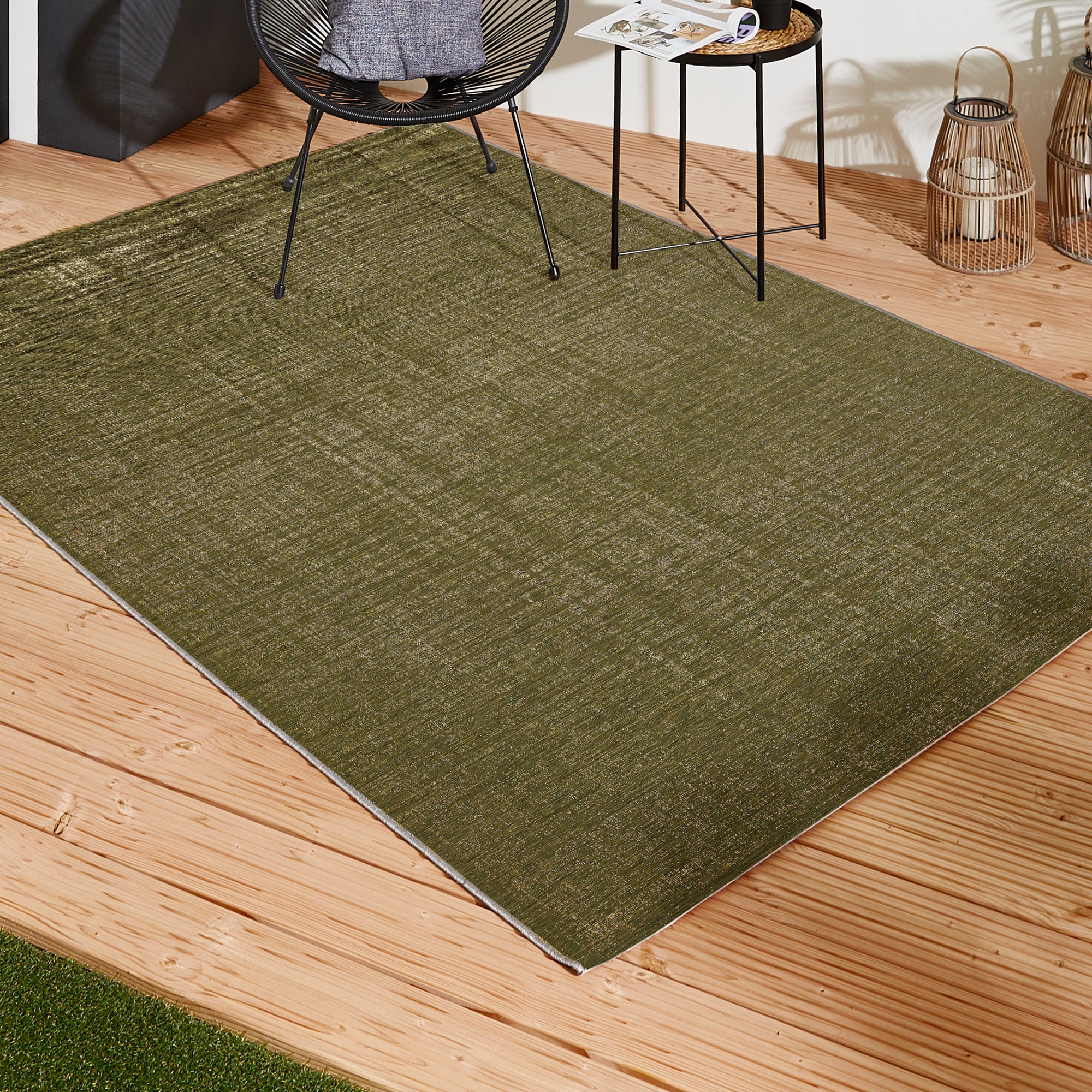 Teppich LUXOR LIVING "Patio, Made in Belgium", grün, B:160cm H:3mm L:230cm, Kunstfaser, Teppiche, Kurzflor, meliert, In- und Outdoor geeignet, für Balkon & Terrasse Image