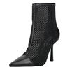 High-Heel-Stiefelette STEVE MADDEN "STEVE MADDEN Stiefelette Leder/Mesh", Damen, Gr. 36, schwarz, Leder, Textil, casual, Schuhe