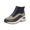 Keilstiefelette RIEKER "Rieker Stiefelette Lederimitat/Textil", Damen, Gr. 40, schwarz (schwarz, grün), Lederimitat, Textil, casual, Schuhe