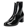 Stiefelette GABOR "Gabor Stiefelette Leder", Damen, Gr. 40,5, schwarz (schwarz lack), Leder, casual, Schuhe