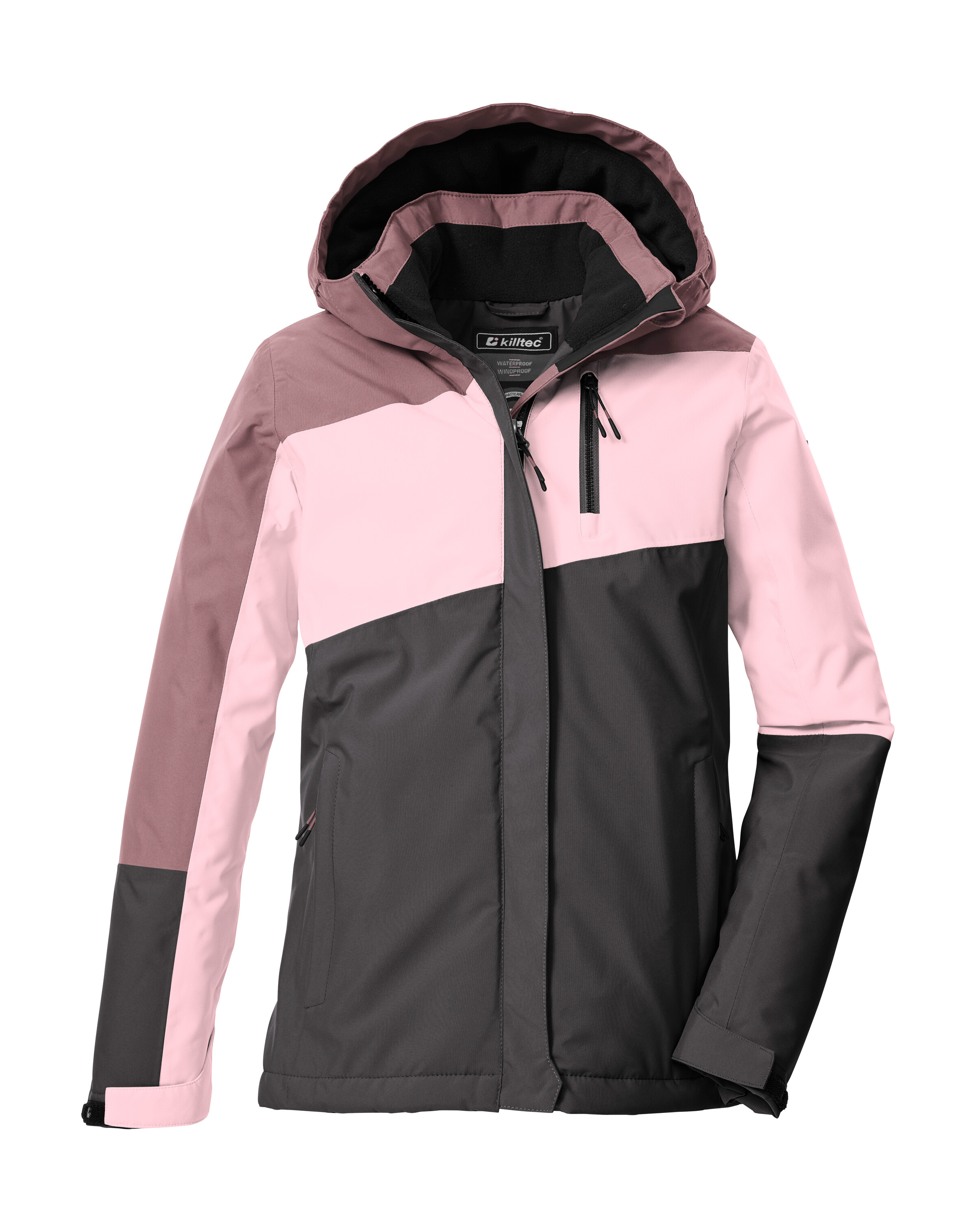 Funktionsjacke KILLTEC "KOW 218 GRLS JCKT", Kinder, Gr. 164, stein, Oberstoff: 100% Polyester, Futter: 100% Polyester, Wattierung: 100% Polyester, Sportlich, Jacken, Winddichte, wasserdichte Kinderjacke mit verstellbarer Kapuze Image
