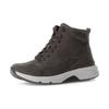 Schnürboots GABOR ROLLINGSOFT, Damen, Gr. 40, grau, Nubukleder, unifarben, sportlich, Schuhe, Keilabsatz, Freitzeitschuh, High-Top-Sneaker, Label an der Ferse