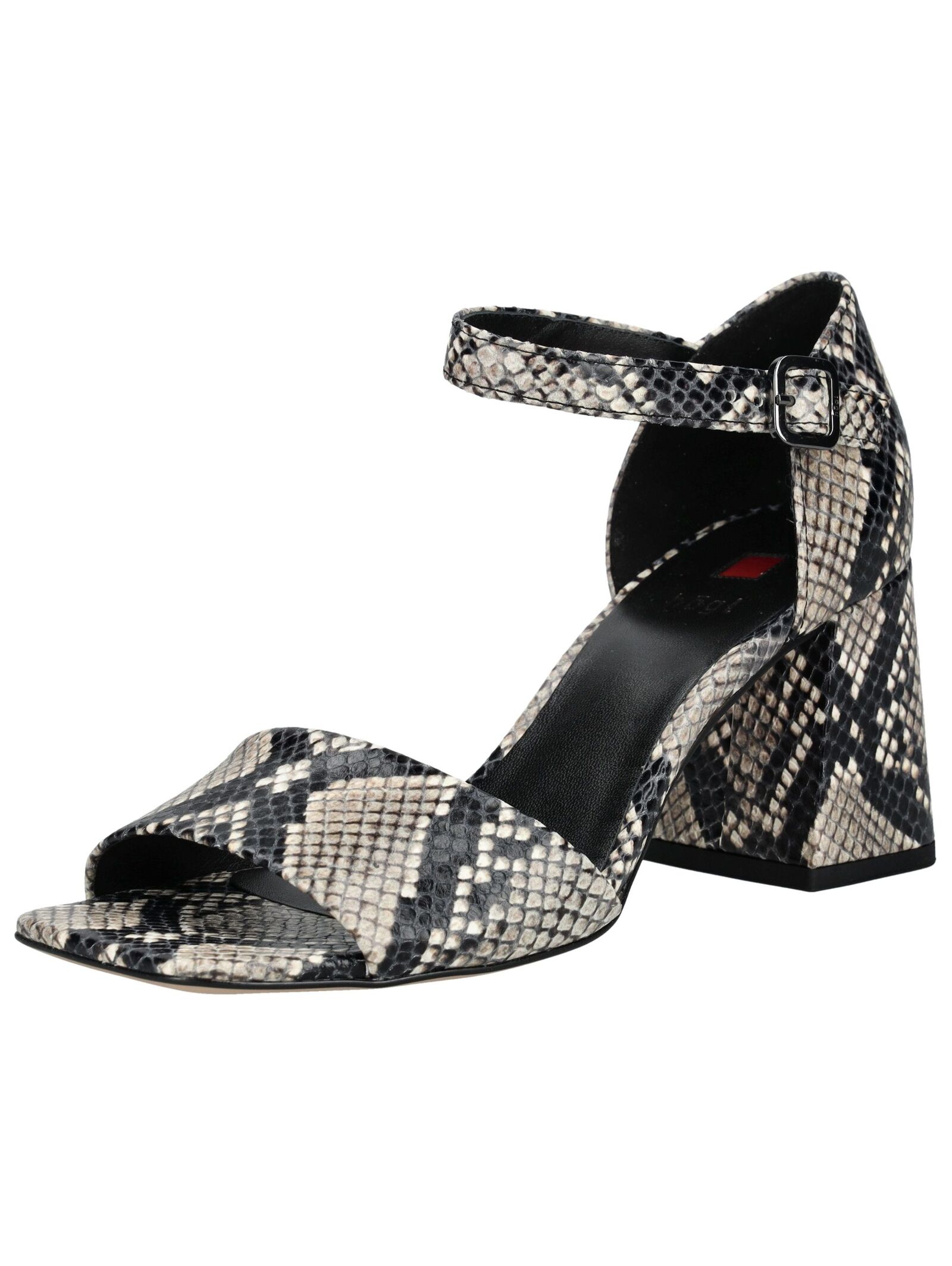 Riemchensandale HÖGL "Högl Sandalen Leder", Damen, Gr. 39, schwarz (schwarz, beige), Leder, Casual, Schuhe