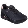 Sneaker SKECHERS "UNO ICON", Damen, Gr. 40, schwarz, Leder, sportlich, Schuhe, Schnürschuh, Freizeitschuh mit Metallic Elementen