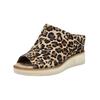 Pantolette TAMARIS "Tamaris Pantoletten Leder", Damen, Gr. 37, braun (leopard), Leder, casual, Schuhe