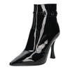 High-Heel-Stiefelette NERO GIARDINI "Nero Giardini Stiefelette Leder", Damen, Gr. 39, schwarz (schwarz lack), Leder, elegant, Schuhe